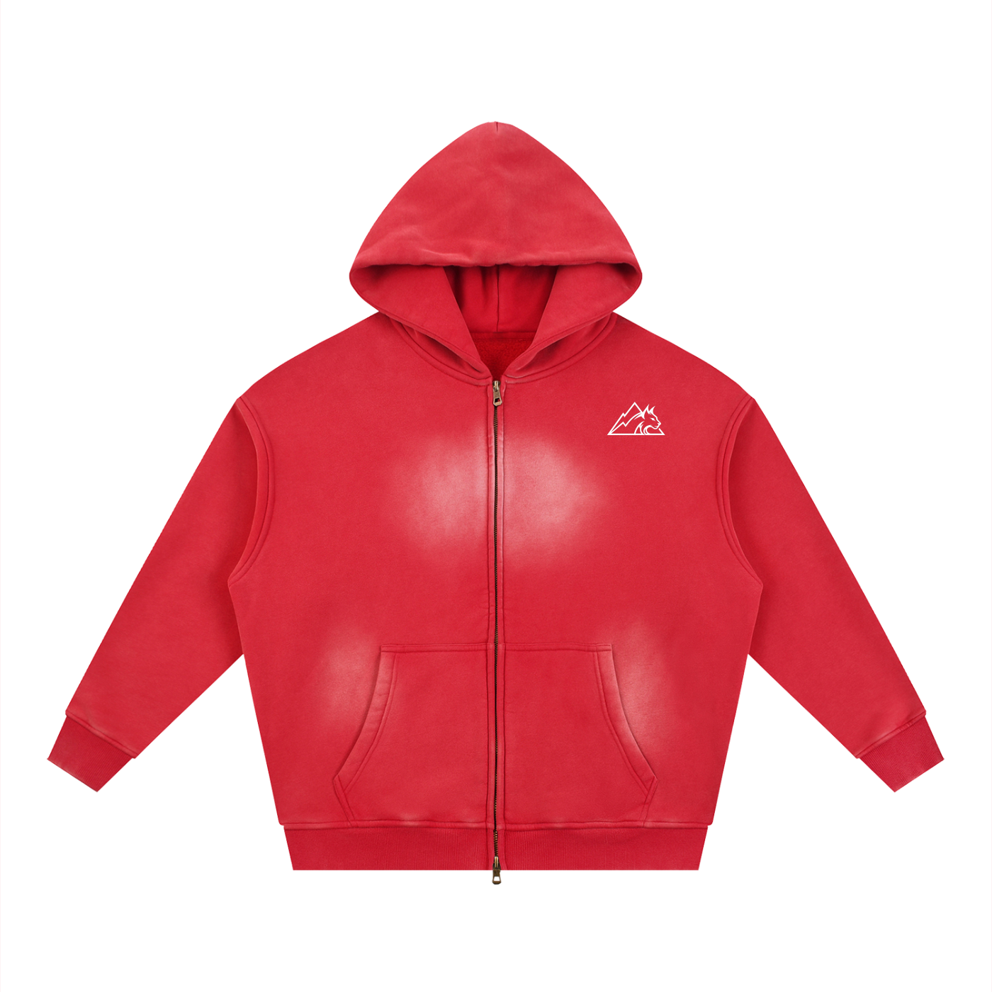 Sunfade Two-way Zipper Boxy Fleece Hoodie