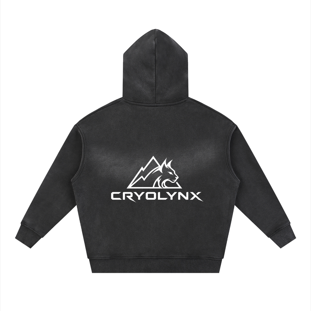 Sunfade Two-way Zipper Boxy Fleece Hoodie