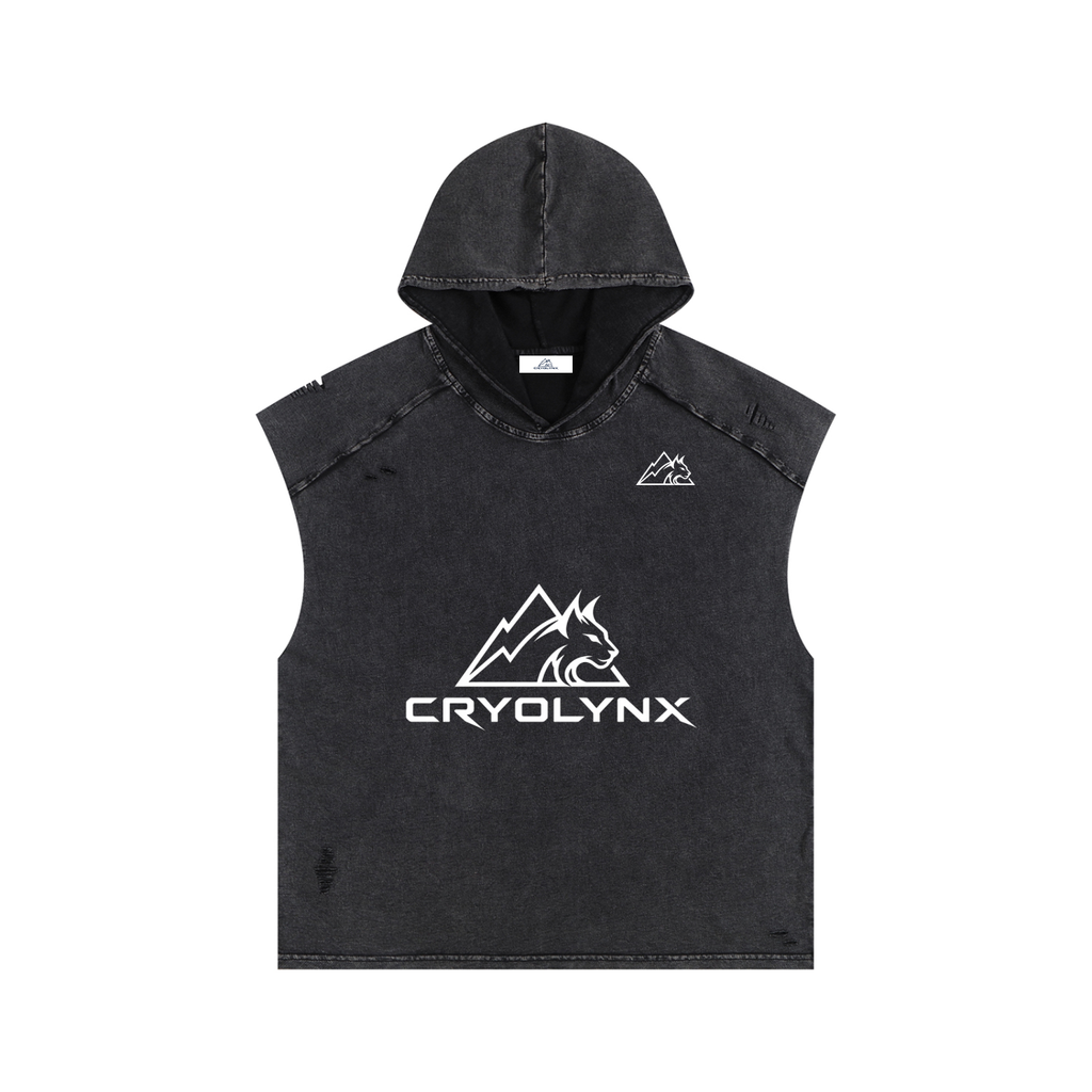 Snow Washed Boxy Hooded Tank Top