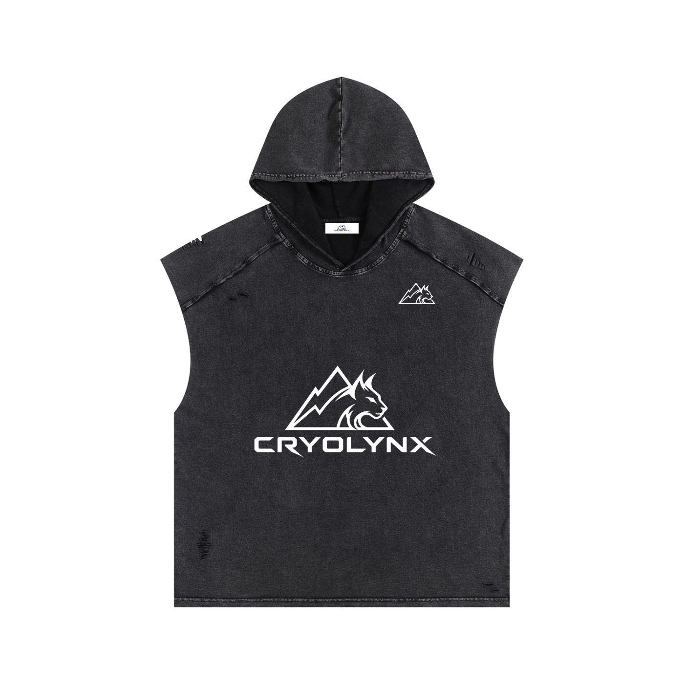 Snow Washed Boxy Hooded Tank Top