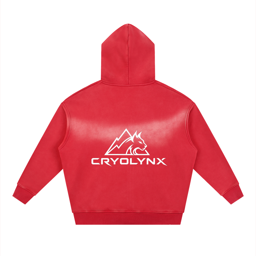 Sunfade Two-way Zipper Boxy Fleece Hoodie