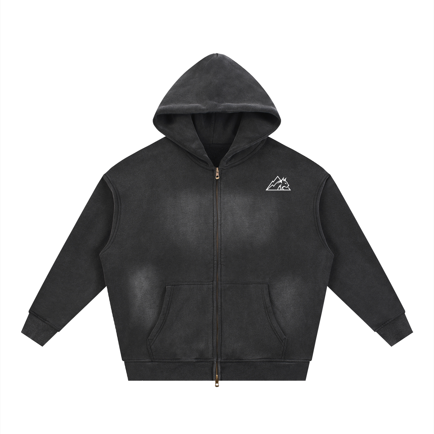 Sunfade Two-way Zipper Boxy Fleece Hoodie