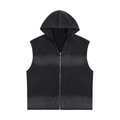 Vintage Washed Zip-Up Hooded Tank Top
