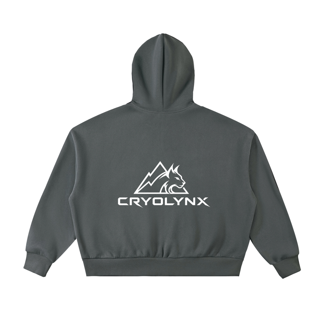 Fleeced Full-Zip Boxy Hoodie